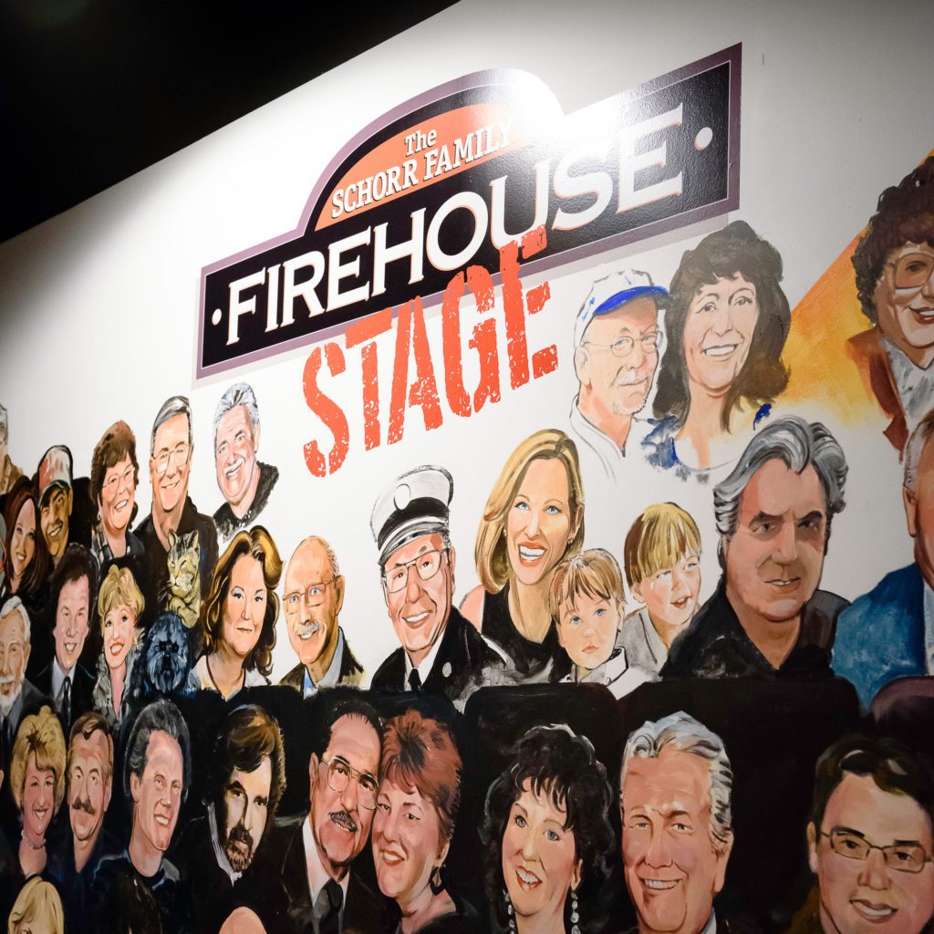 Wall painting at the Schorr Family Firehouse Stage.