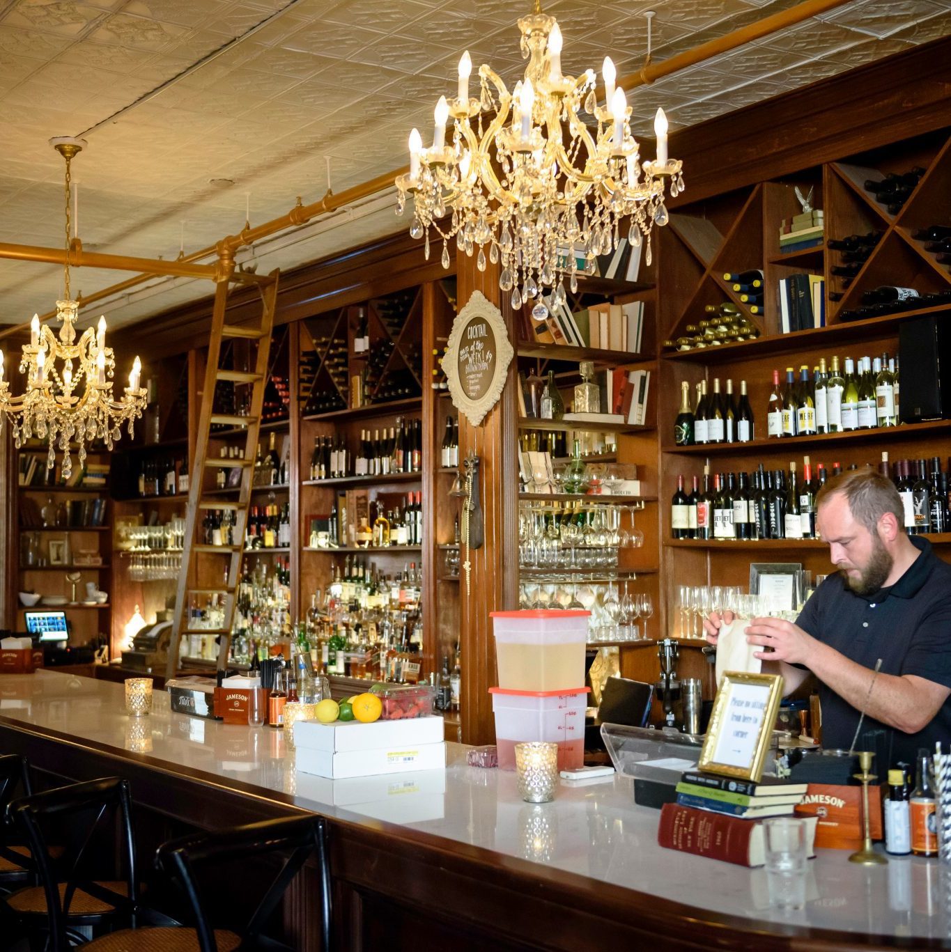 Speakeasy bar and bartender