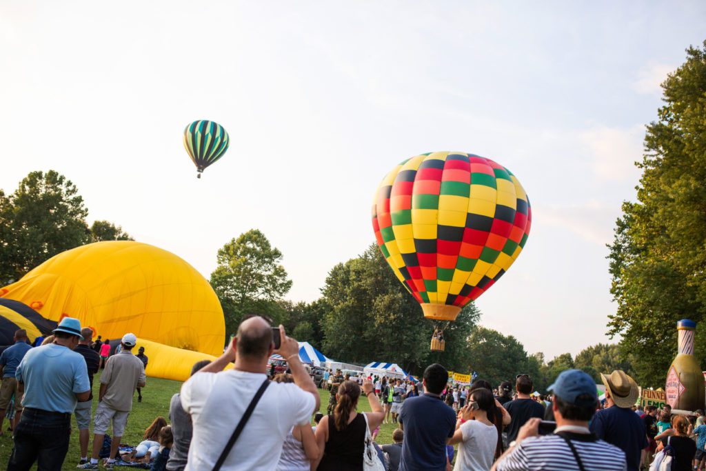 Balloons taking off at Spiedie Fest