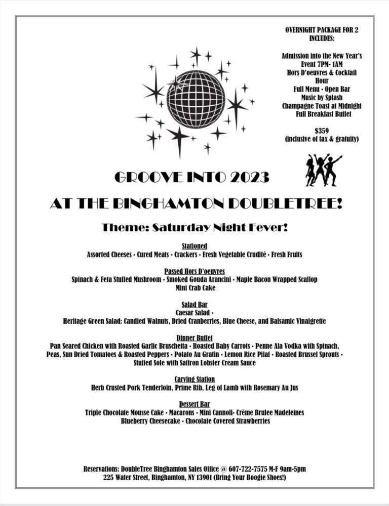 Groove Into 2023 at the Binghamton DoubleTree! Visit Binghamton