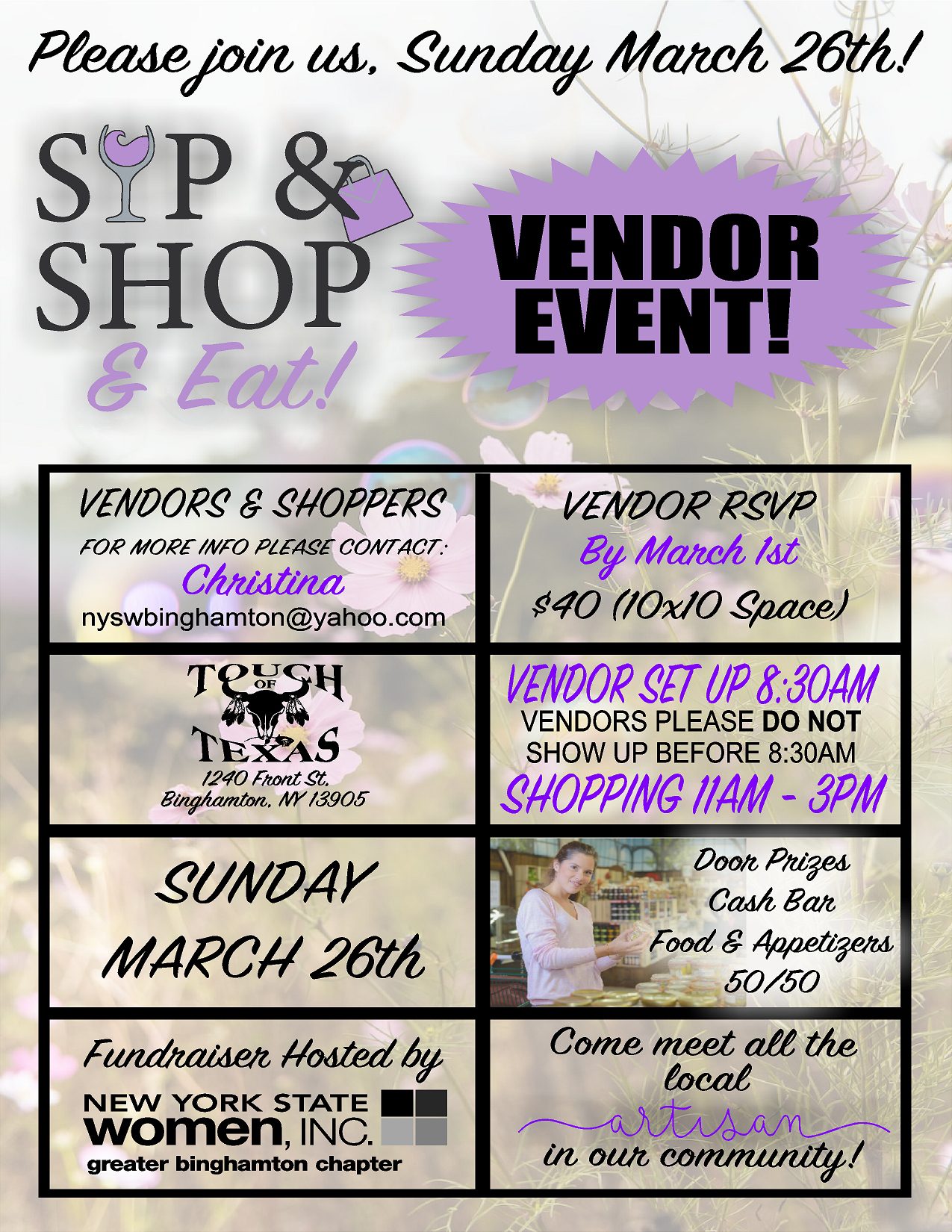 Spring Vendor Event at Touch of Texas Visit Binghamton