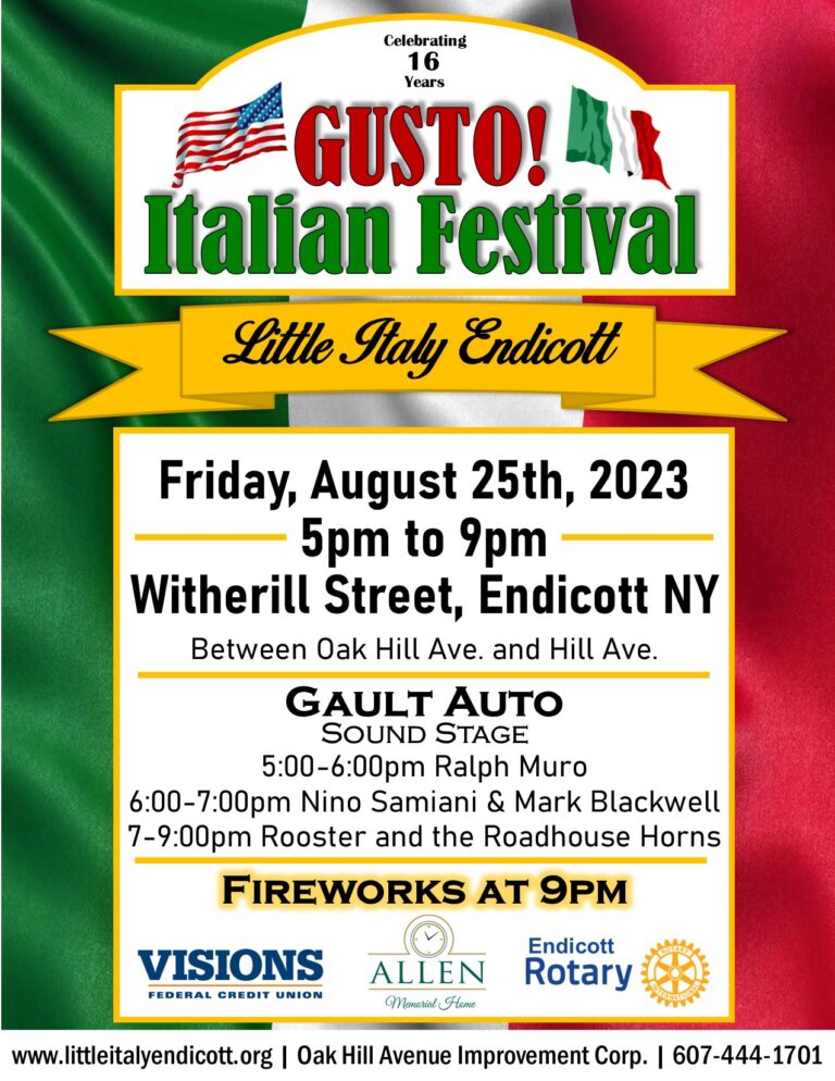 Little Italy Endicott Gusto! Italian Festival 2023 Visit Binghamton